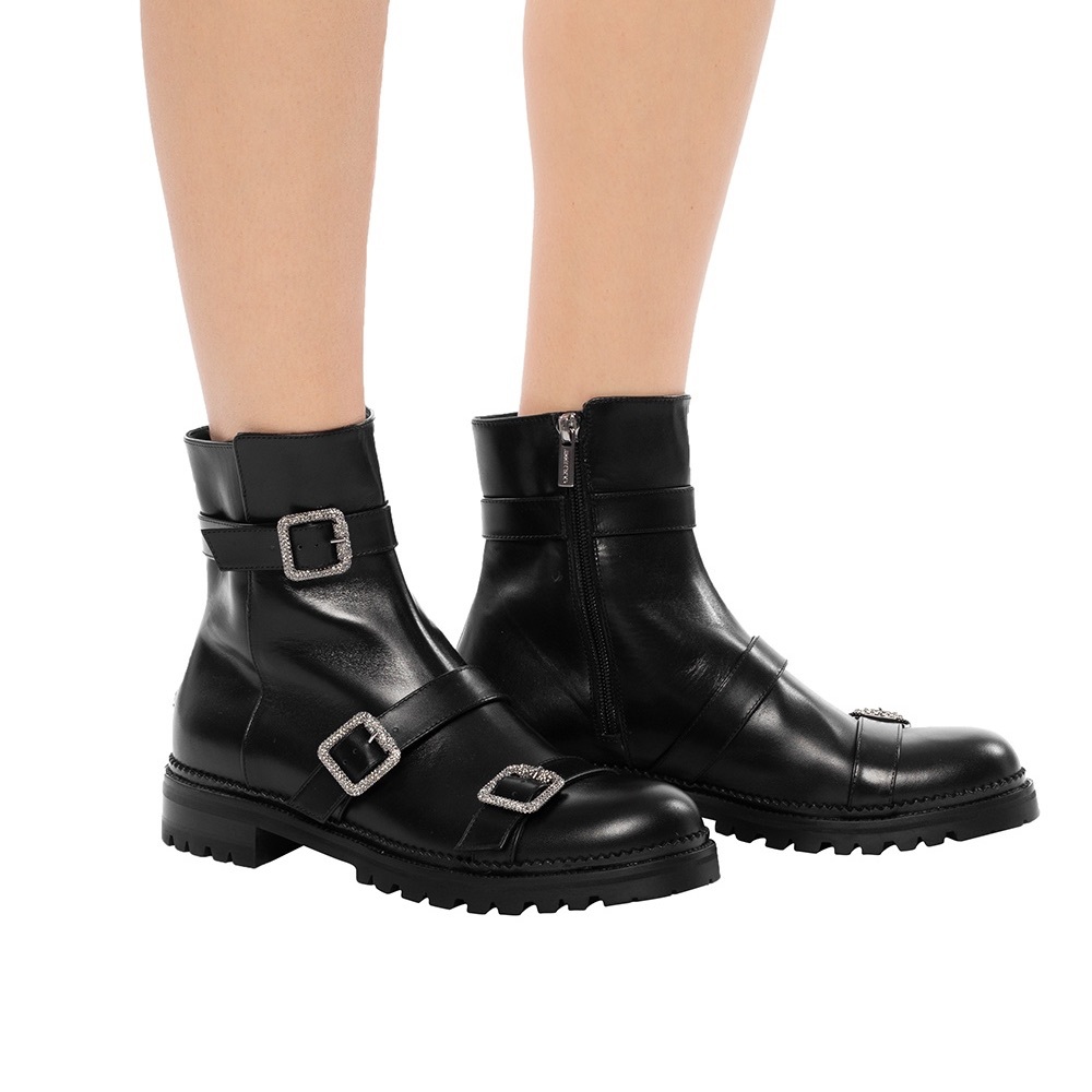 Jimmy Choo crystal combat boots
